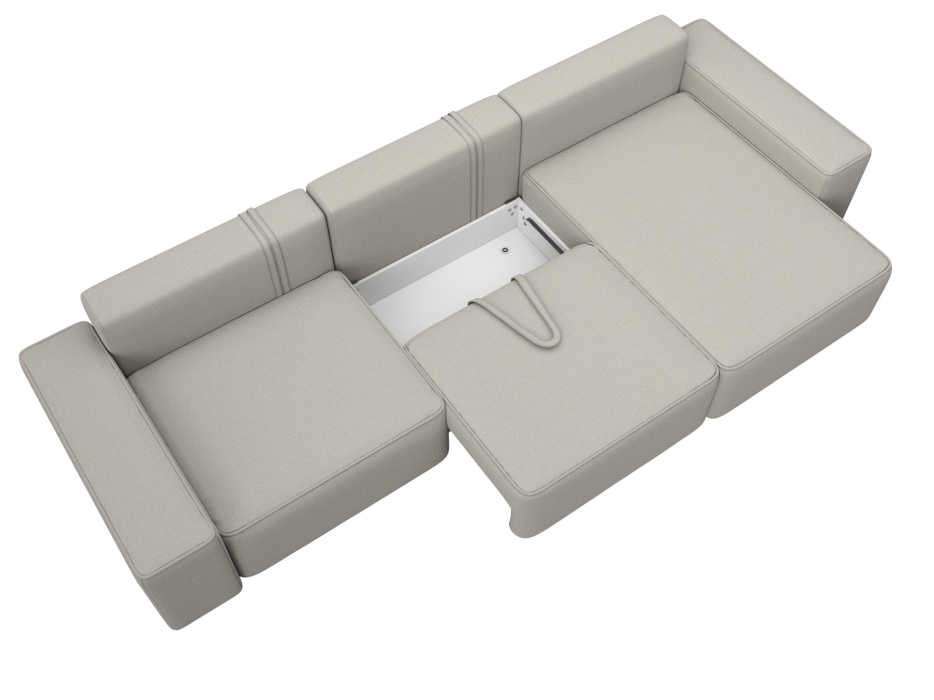 Диваны угловые в гостиную, Диван угловой Лига-074 угол универсальный, рогожка Амур