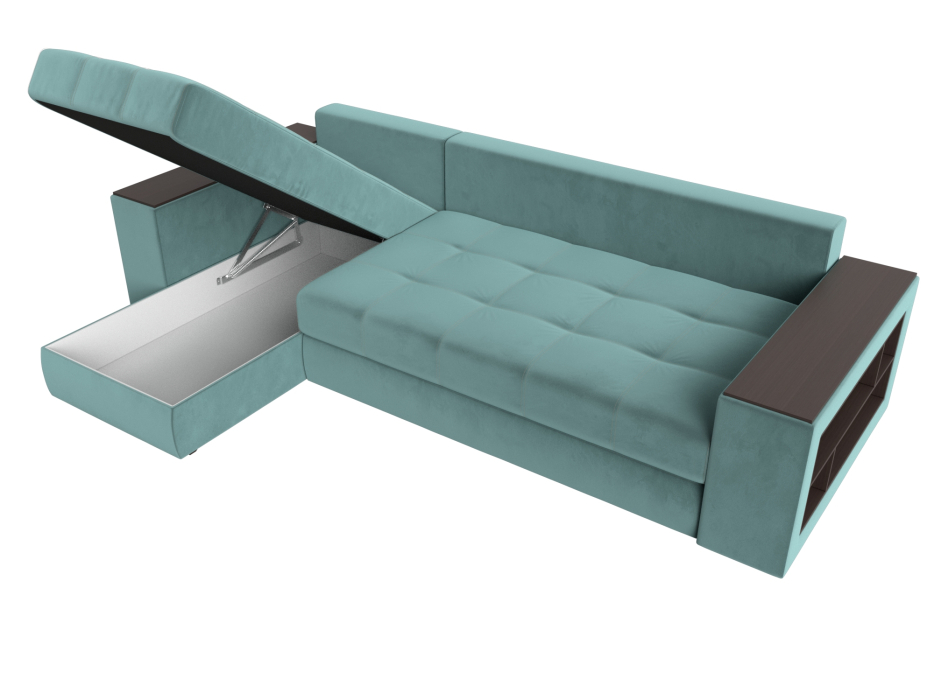 Диваны угловые в гостиную, Угловой диван Дубай, велюр, левый угол