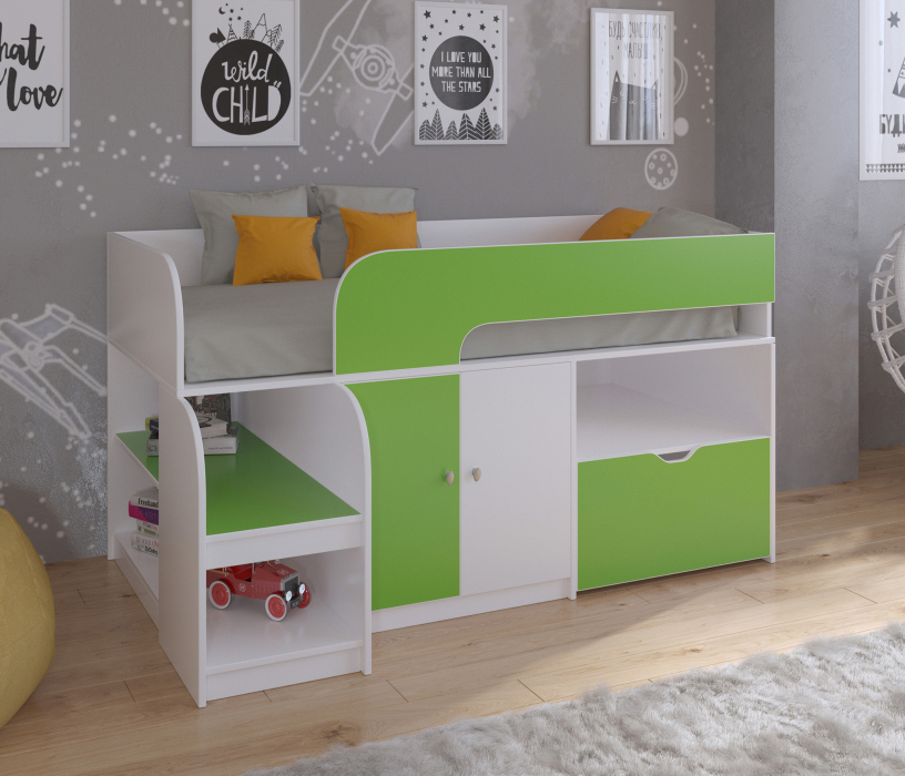 Кровати-чердаки, Кровать-чердак Астра 9 V4 Белый