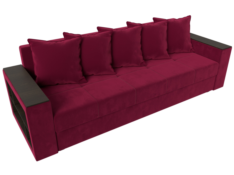 Диваны кровати со спальным местом, Диван прямой Дубай Лайт полки слева, микровельвет