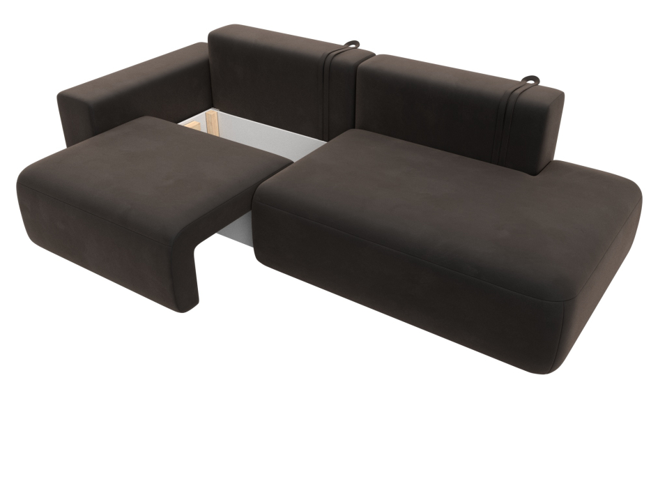 Диваны еврокнижки, Диван прямой Лига-036 Модерн подлокотник слева, велюр