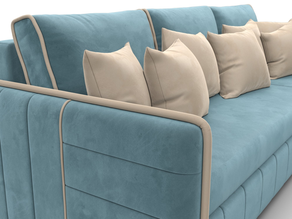 Диваны угловые в гостиную, Диван угловой Лига-078 угол универсальный, велюр SEVEN