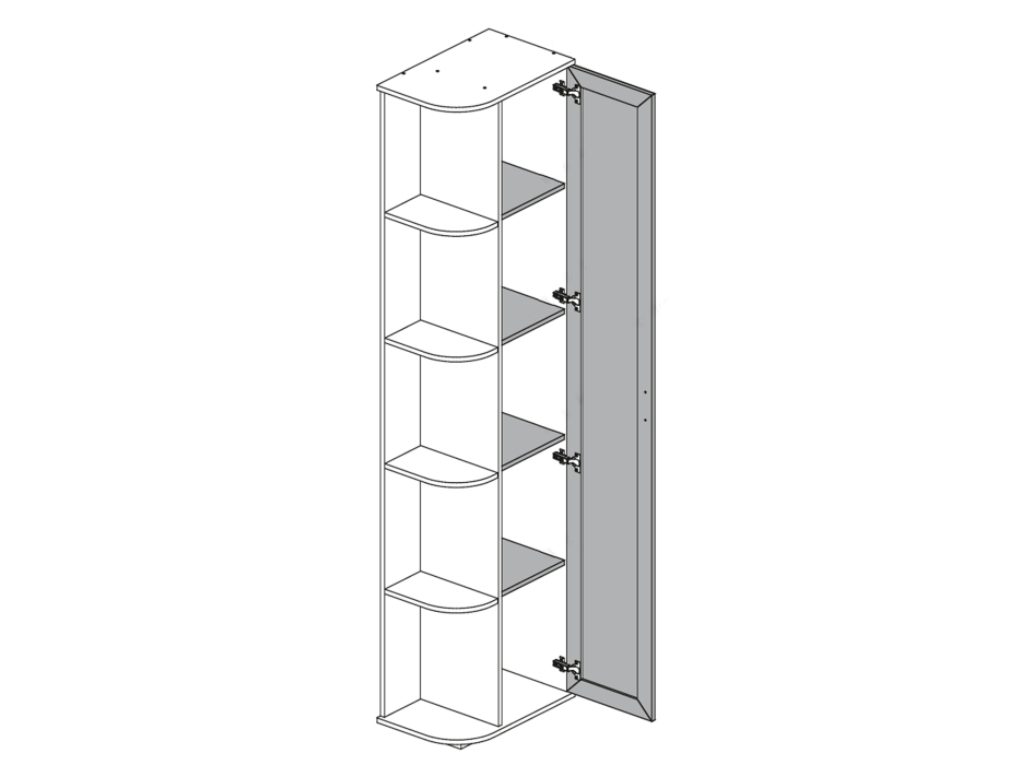Угловые шкафы, Шкаф торцевой РШ-27 Спальня Ричард