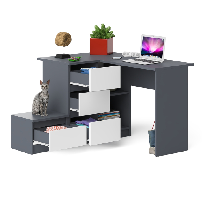 Угловые, Компьютерный стол угловой Мори МС-16 левый и тумбочка на 400