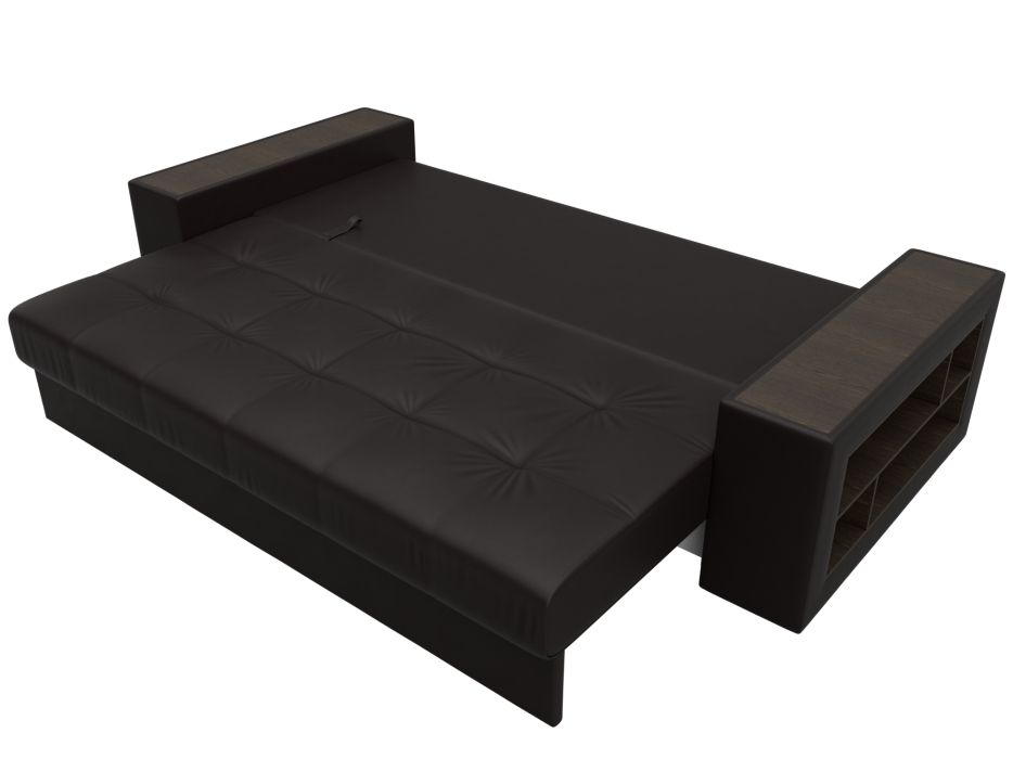 Диваны еврокнижки, Диван прямой Дубай полки справа, экокожа GRIFON