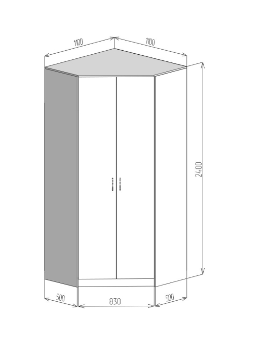 Для одежды, Шкаф Фреш угловой УФР 6-2