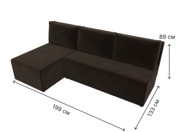 Угловой диван Поло левый угол, микровельвет