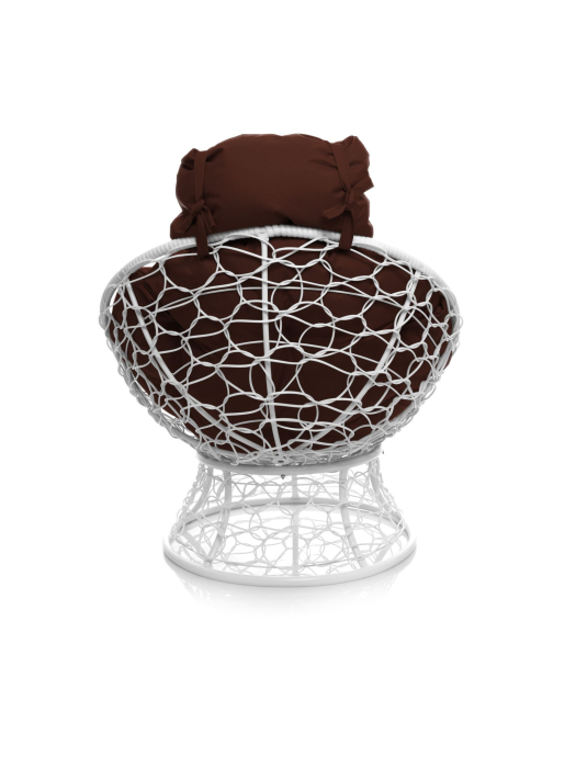 Кресла, Кресло ПАПАСАН мини с ротангом белое