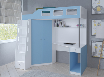 Кровать-чердак Астра 7 Белый