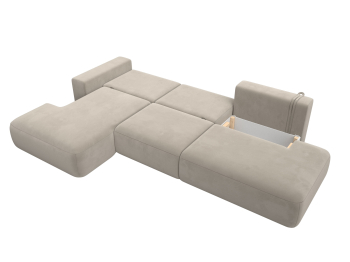 Диван угловой Лига-036 Модерн Лонг левый угол, микровельвет