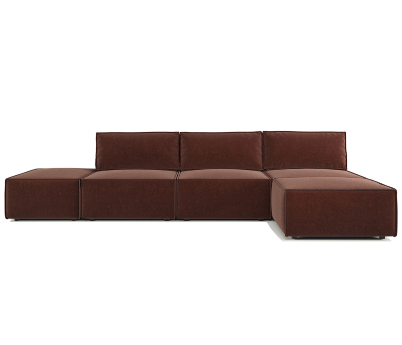 Диваны угловые в гостиную, Угловой диван модульный Гамма 285х170х70 см, правый