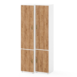 Узкий шкаф с пятью полками и пенал для одежды Лидер-8 МД 23Б