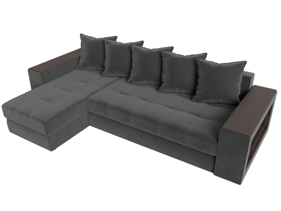 Диваны угловые в гостиную, Угловой диван Дубай, велюр, левый угол