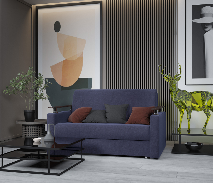 Диваны с ящиком для белья, Диван-кровать Шарм 140, Велюр