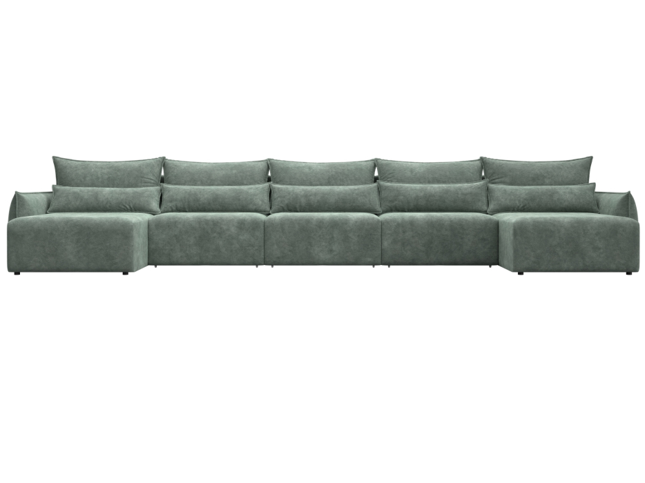 Диваны еврокнижки, Диван п-образный Лига-051 НПБ МегаЛонг, велюр BRUT