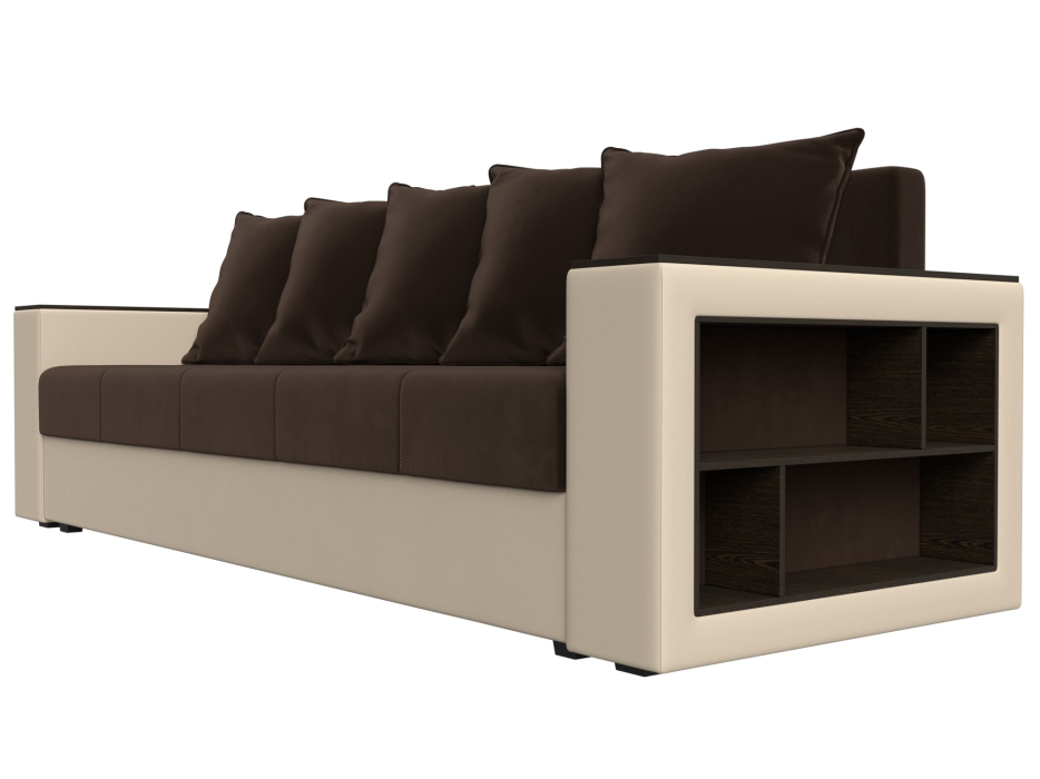 Диваны еврокнижки, Диван прямой Дубай Лайт, микровельвет/экокожа