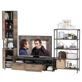 Стенка для гостиной Трувор № 14 с пеналом-витриной с подсветкой