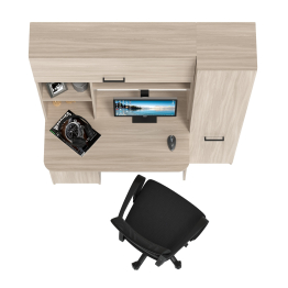 Комплект из компьютерного кресла и компьютерного стола Aльфа кресло чёрное