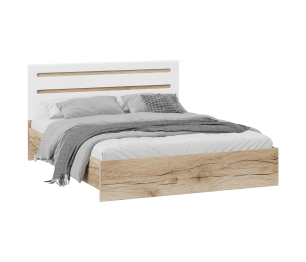 Фьюжн Кровать без ПМ (белый глянец/дуб делано)