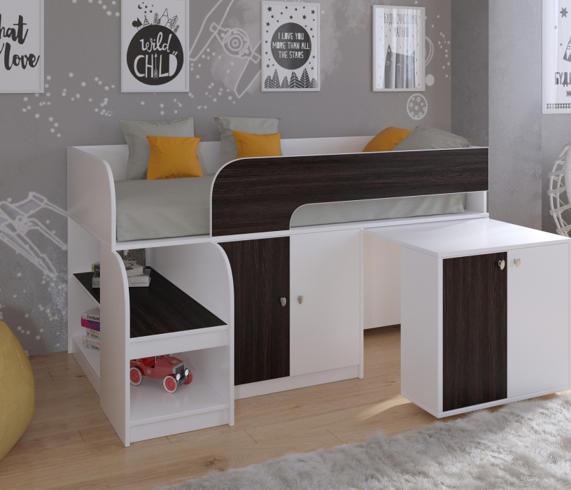 Кровати-чердаки, Кровать-чердак Астра 9 V8 Белый