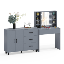 Туалетный столик с подсветкой 115 и тумба-комод 123-1204