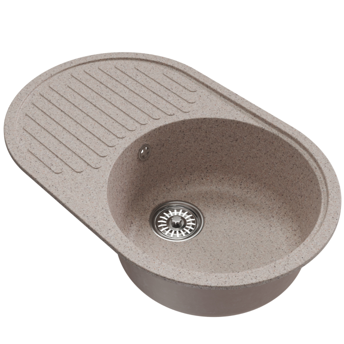 Кухонные мойки, Мойка ML-GM16 овальная с крылом, 730*460*180мм NEW*