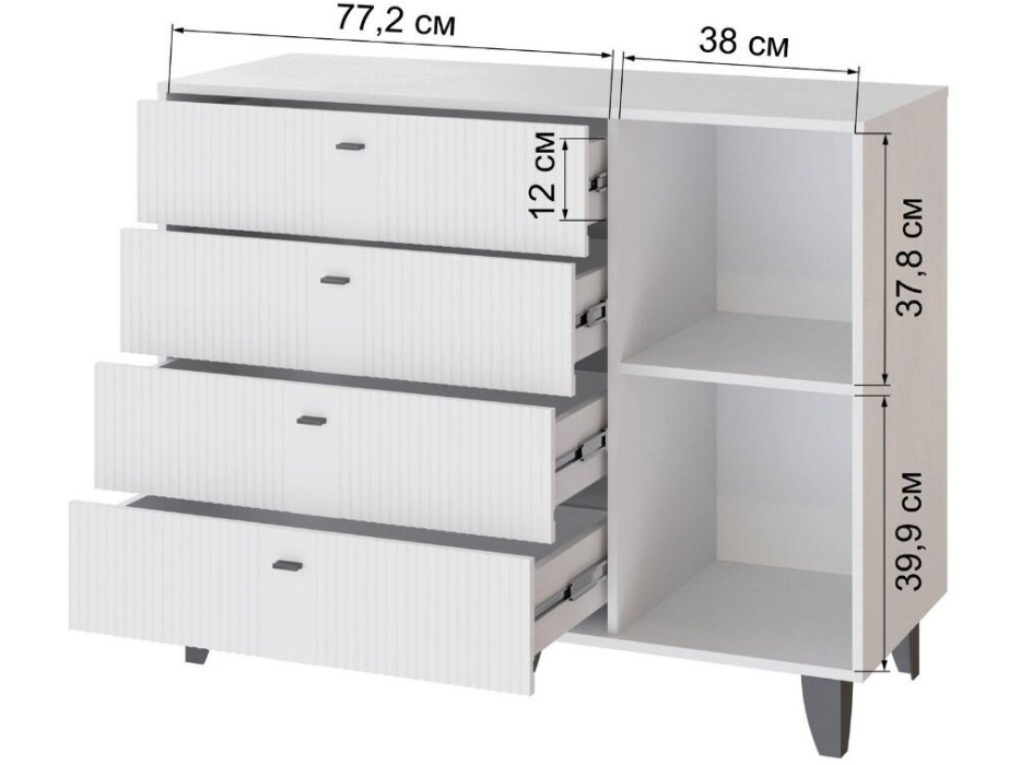 Комоды, Комод Катрин-13 белый