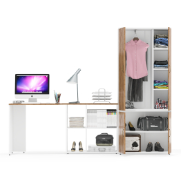 Платяной шкаф Лидер-8 и стол-трансформер