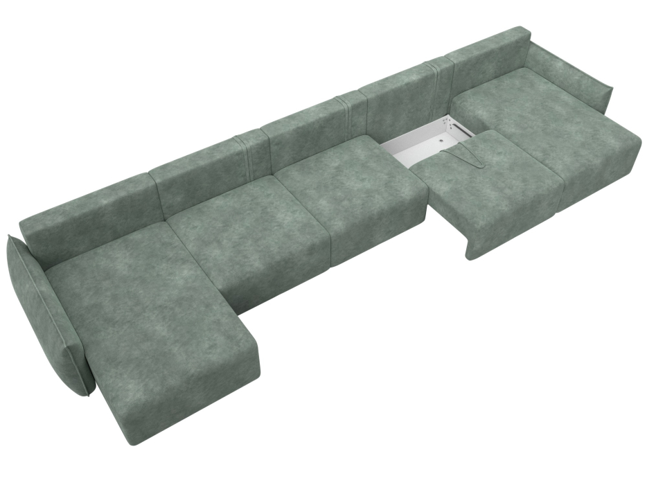 Диваны еврокнижки, Диван п-образный Лига-051 НПБ МегаЛонг, велюр BRUT