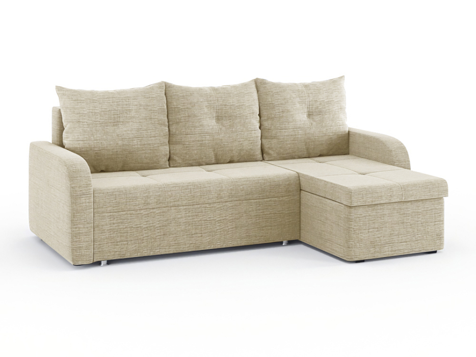 Диваны угловые в гостиную, Диван-кровать угловой Мини Люкс трехсекционная еврокнижка, рогожка Люкс