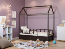 Кровати одноярусные, Кровать-домик Риччи ящики венге