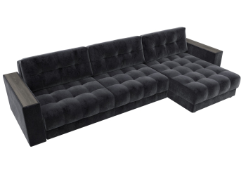 Диван угловой с декором Лига-049 НПБ Лонг, велюр TOWER