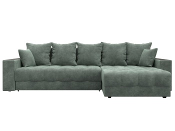 Диван угловой с декором и полкой Лига-050 НПБ, велюр BRUT 