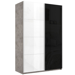 Шкаф Эста дуо Стекло белое/Стекло черное 2400 х 2000 х 660