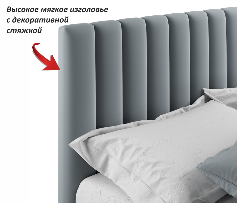 Двуспальные, Мягкая кровать Olivia 1600 подъемная с матрасом PROMO B COCOS