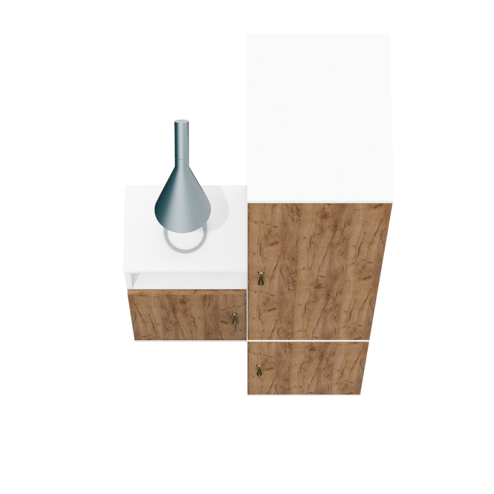 Домашние кабинеты, Пенал глубокий с вешалкой для одежды и полкой и тумба с открытой нишей Лидер-8