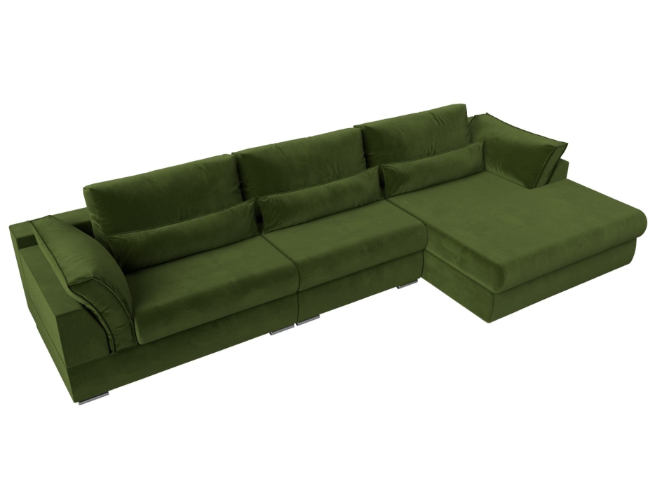 Диваны угловые в гостиную, Угловой диван Пекин Long угол правый, НПБ, микровельвет