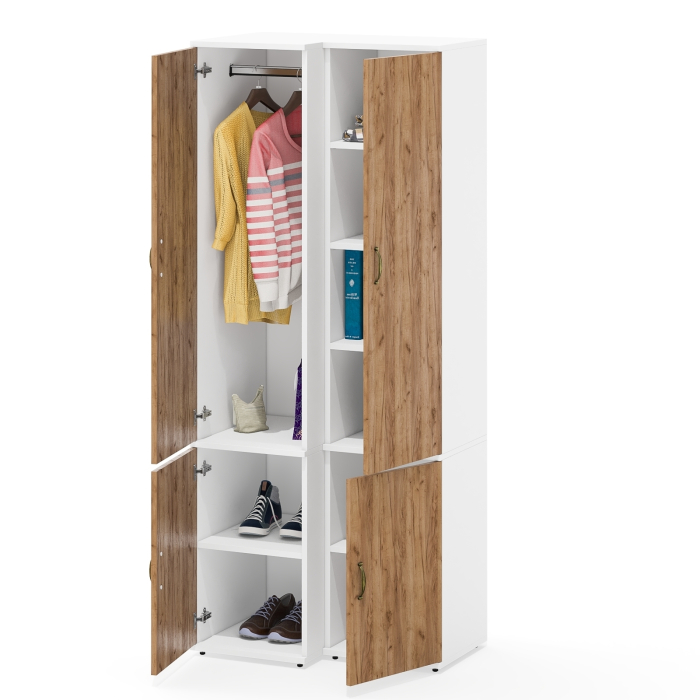 Для одежды, Узкий шкаф с пятью полками и пенал для одежды Лидер-8 МД 23Б