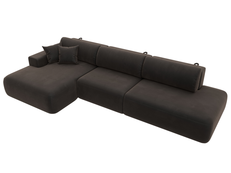 Диваны угловые в гостиную, Диван угловой Лига-036 Модерн Лонг левый угол, велюр