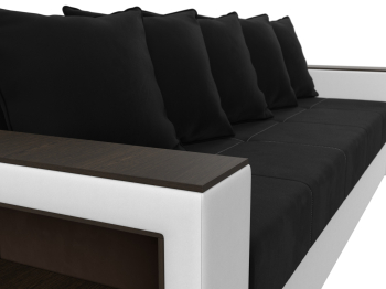 Диван прямой Дубай Лайт полки слева, микровельвет/экокожа