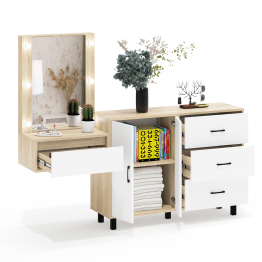 Стол косметический навесной с подсветкой и тумба-комод 123-1204.