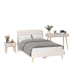 Кровать Афина 1200 с прикроватной тумбочкой и столом с ящиками