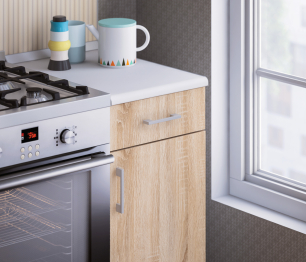 Кухня Деми Белый / Дуб Сонома 1 м