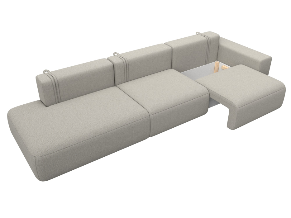 Диваны еврокнижки, Диван прямой Лига-036 НПБ Модерн Лонг подлокотник справа, рогожка Амур