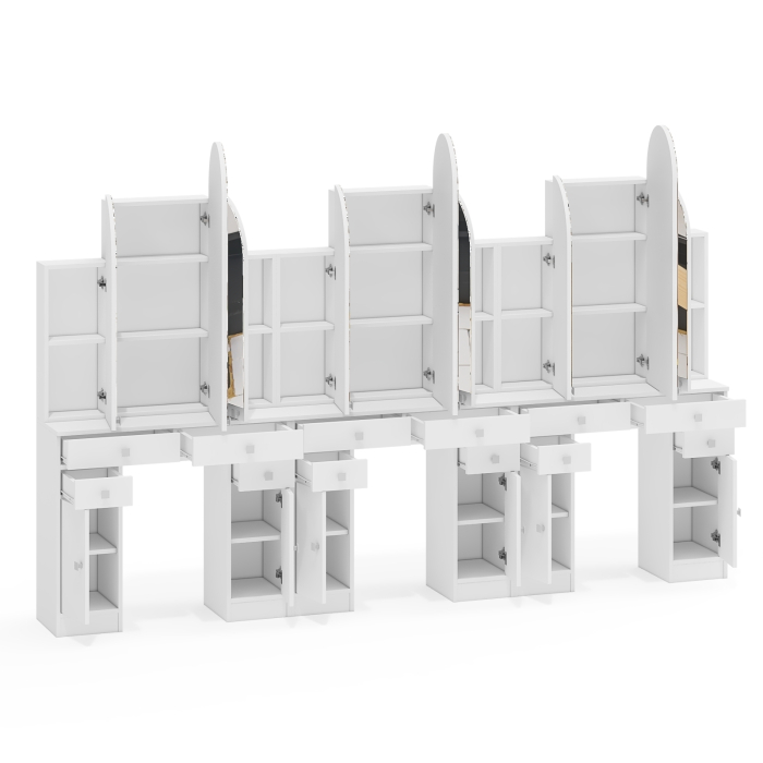 С зеркалом, Набор столиков туалетных в спальню МД №2