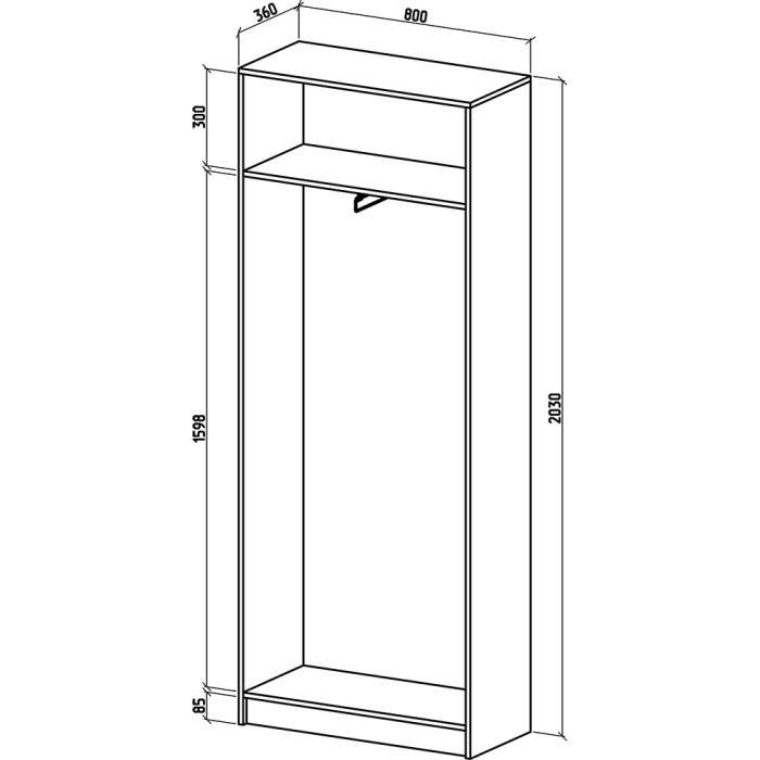 Шкафы двухстворчатые, Шкаф Бостон-6