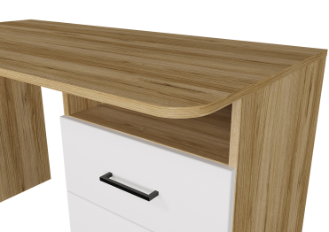 Стол компьютерный Лайт, крафт золото, белый