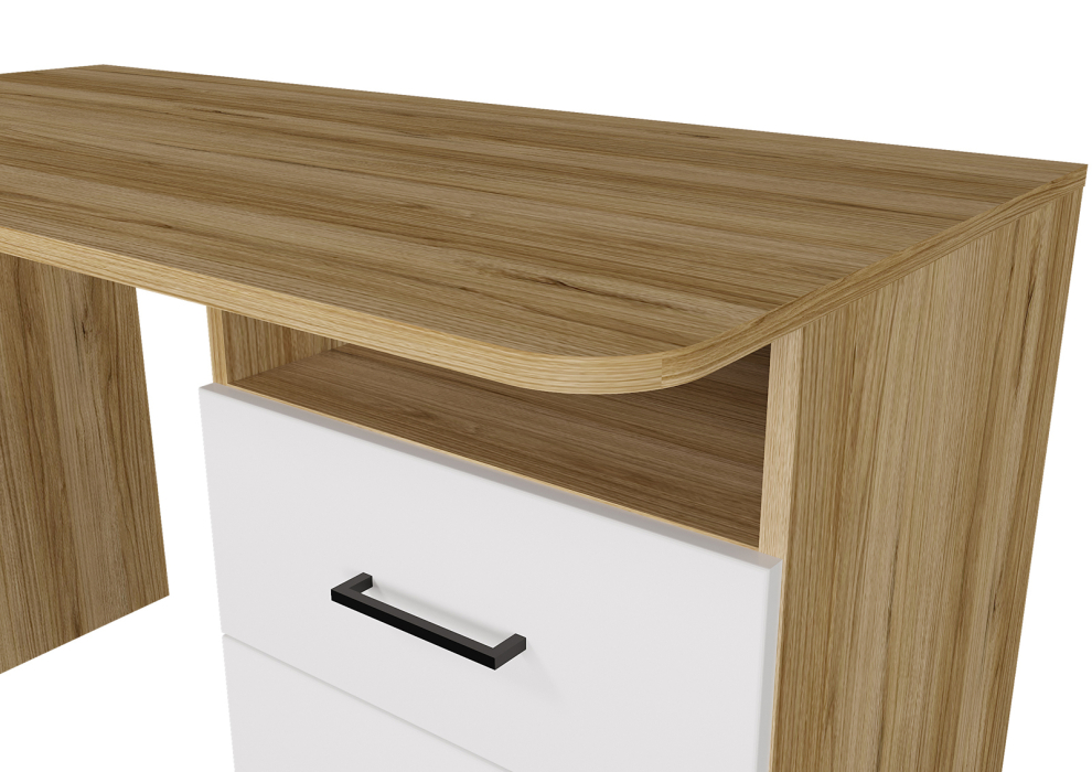 Детские столы, Стол компьютерный Лайт, крафт золото, белый