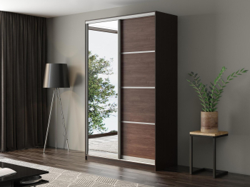 Шкаф-купе Айсберг 140 ВЕНГЕ (шамони темный/зеркало)