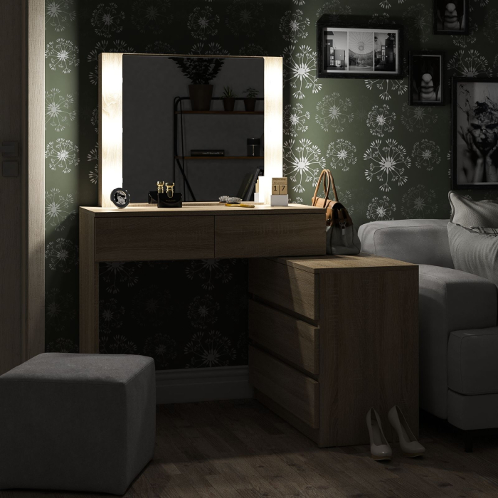 С зеркалом, Туалетный столик с подсветкой 110